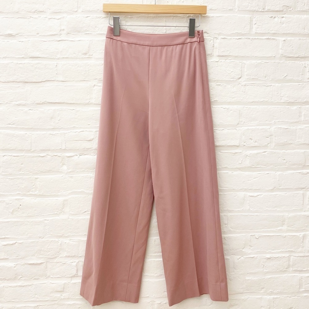 Rebecca Taylor || Spring Wide Leg Crop Trousers Pants‎ Pink Mauve 00